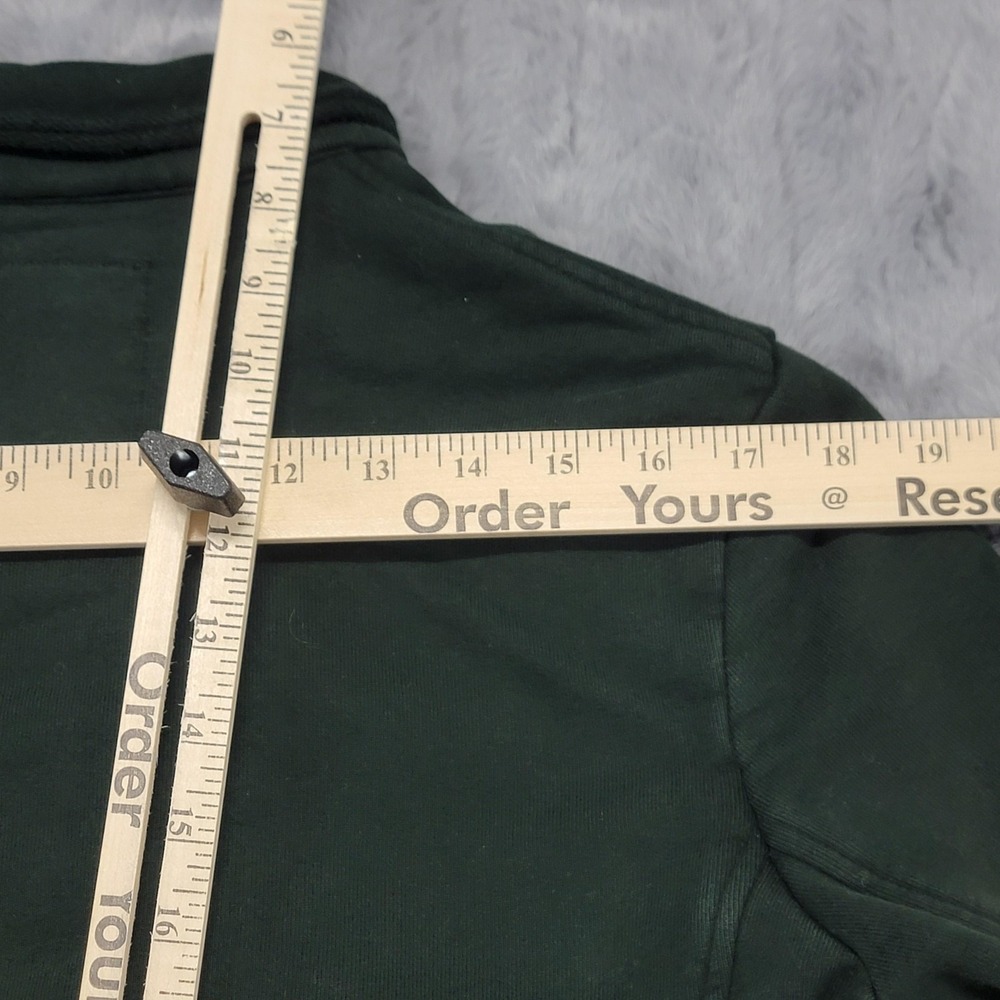 Frank Eileen Belfast Pea Coat Womens Medium Green Cotton Fleece Double Breasted - Picture 11 of 13